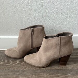 Old Navy Tan Ankle Booties with Side Zipper
